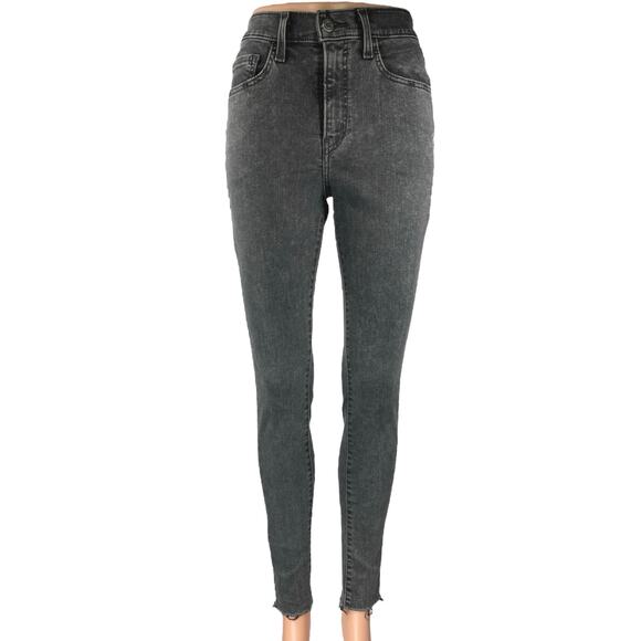 Levi's 720 High Rise Super Skinny Women's Black Raw Hem Denim Jeans Size 27 - Picture 1 of 5